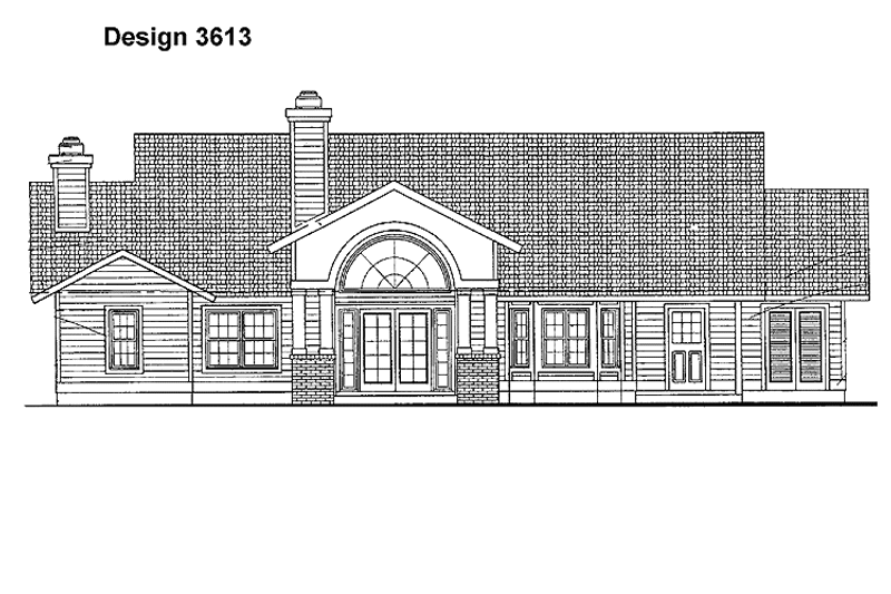 House Blueprint - Exterior - Rear Elevation for Country House Plan #72-1006 - 3 bed, 2.5 bath