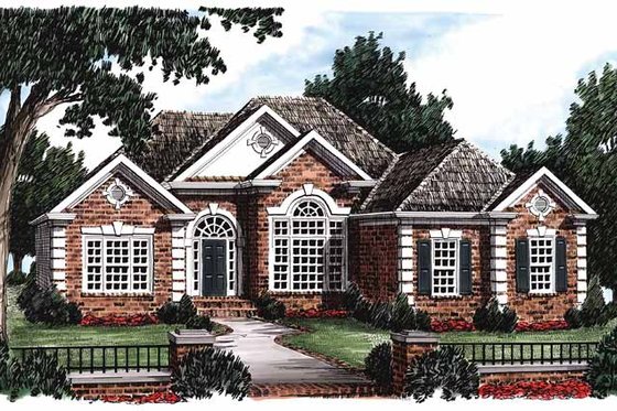 Exterior - Front Elevation 3 for Ranch House Plan #927-44 - 4 bed, 2 bath