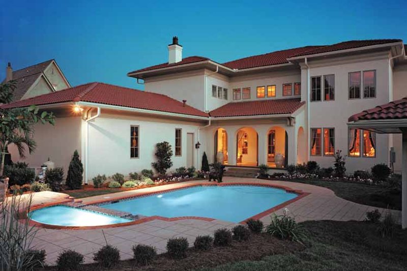 Home Plan - Exterior - Rear Elevation 1 for Mediterranean House Plan #453-383 - 5 bed, 5.5 bath