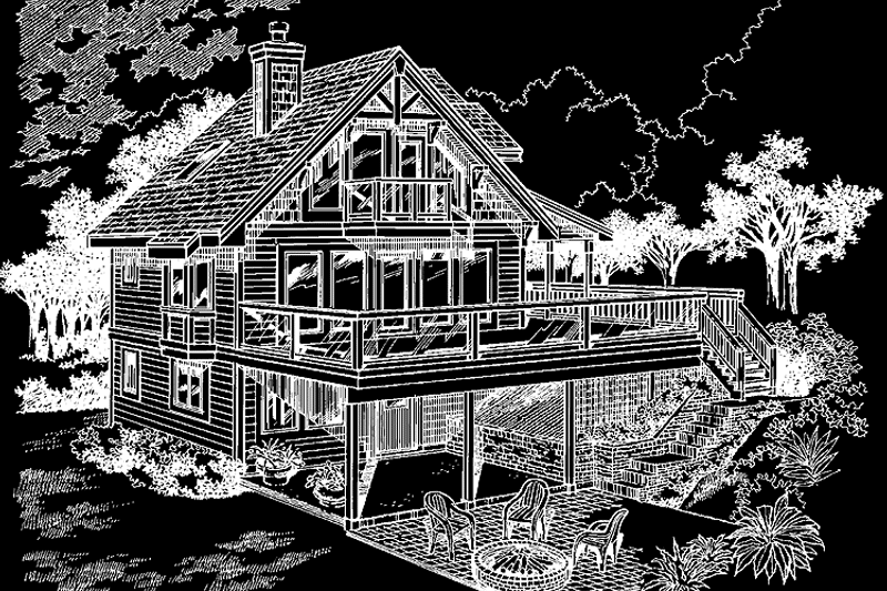 Home Plan - Exterior - Rear Elevation for Victorian House Plan #47-940 - 3 bed, 2 bath