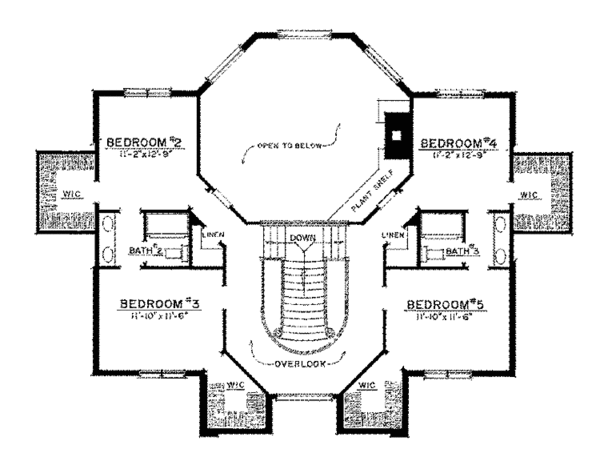 Architectural House Design - European Floor Plan - Upper Floor Plan #1016-96