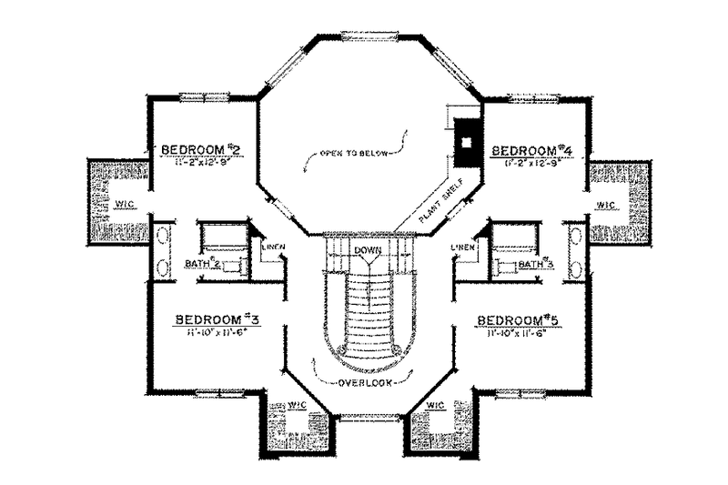 Dream House Plan - Floor Plan - Upper Floor for European House Plan #1016-96 - 5 bed, 3 bath
