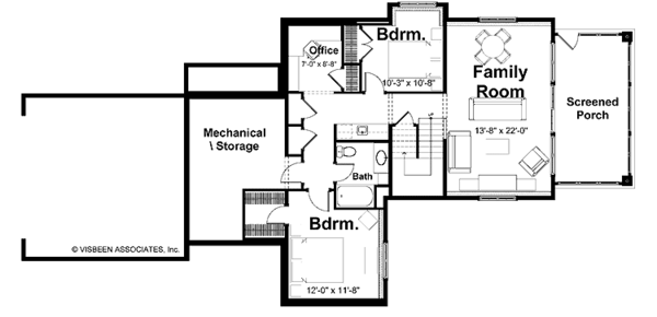 Traditional Floor Plan - Lower Floor Plan #928-181