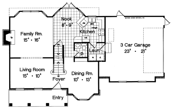 Home Plan - Colonial Floor Plan - Main Floor Plan #417-634