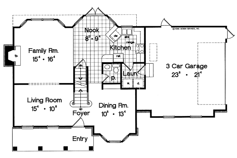 House Blueprint - Floor Plan - Main Floor for Colonial House Plan #417-634 - 4 bed, 2.5 bath