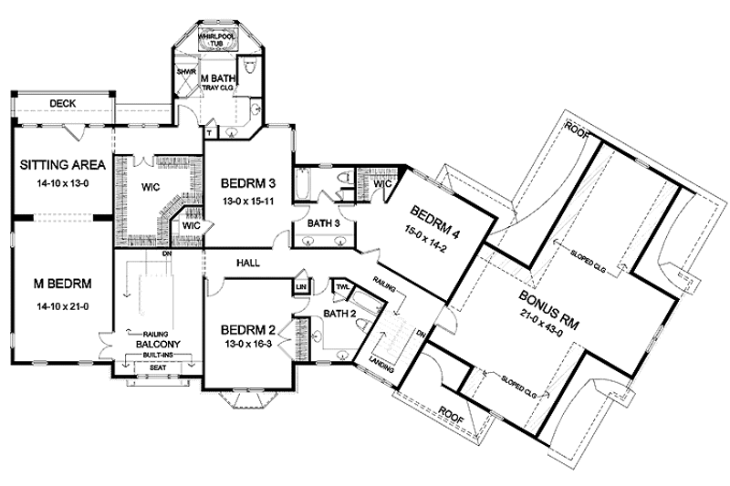 Home Plan - Floor Plan - Upper Floor for Craftsman House Plan #328-438 - 4 bed, 4 bath