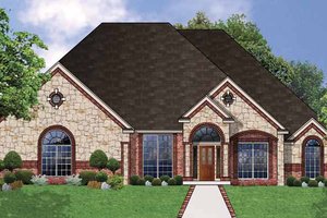Architectural House Design - Country Exterior - Front Elevation Plan #62-157