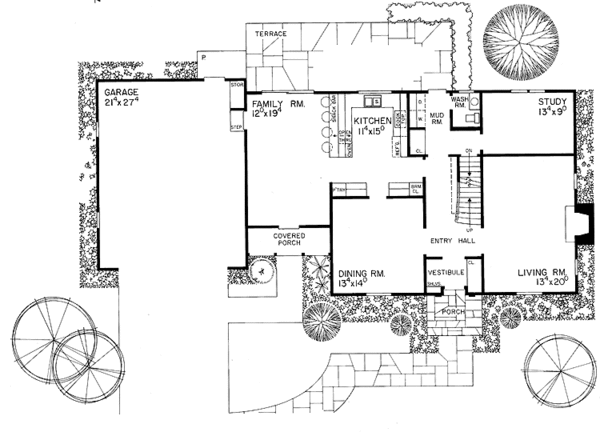 Dream House Plan - Colonial Floor Plan - Main Floor Plan #72-499