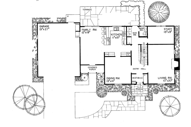 Dream House Plan - Floor Plan - Main Floor for Colonial House Plan #72-499 - 4 bed, 2.5 bath