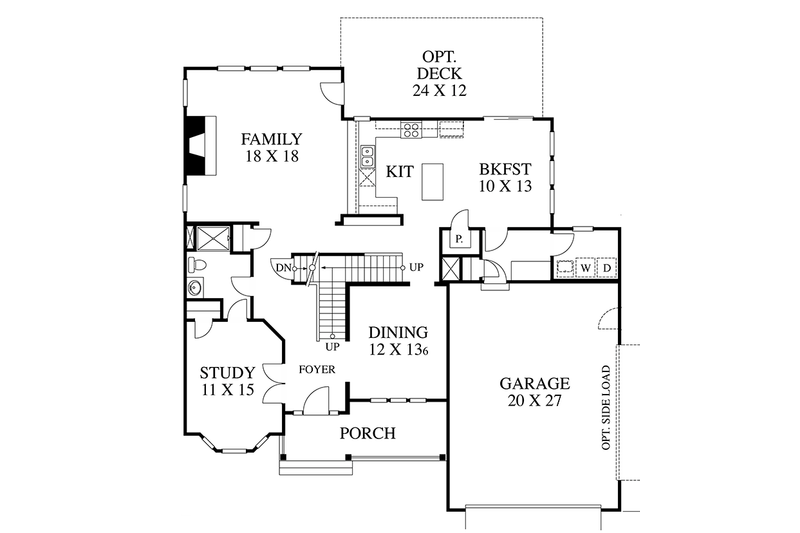 Home Plan - Floor Plan - Main Floor for Colonial House Plan #1053-64 - 4 bed, 4 bath
