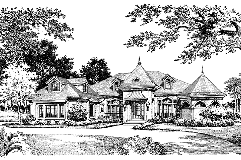 Home Plan - Exterior - Front Elevation 3 for European House Plan #417-629 - 3 bed, 3 bath