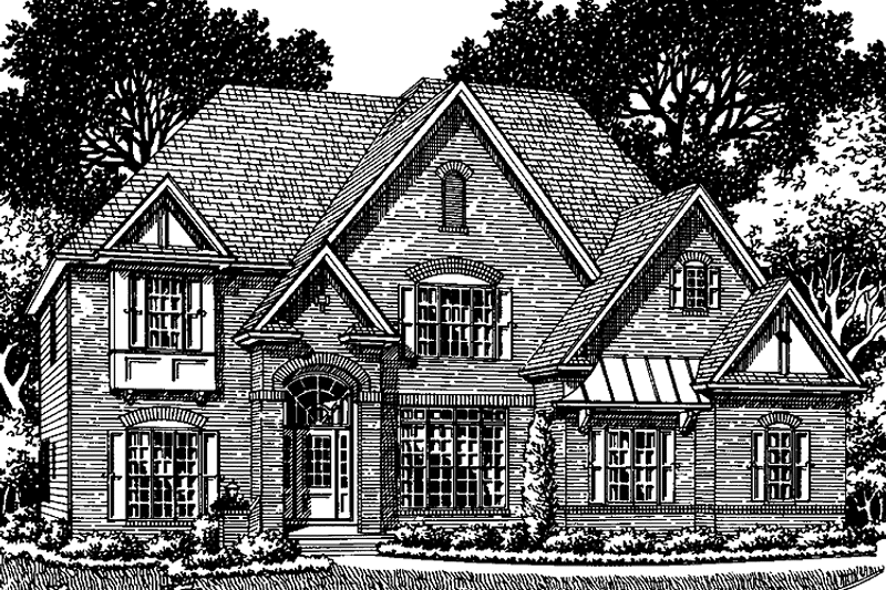 Home Plan - Exterior - Front Elevation 3 for European House Plan #54-253 - 4 bed, 3.5 bath
