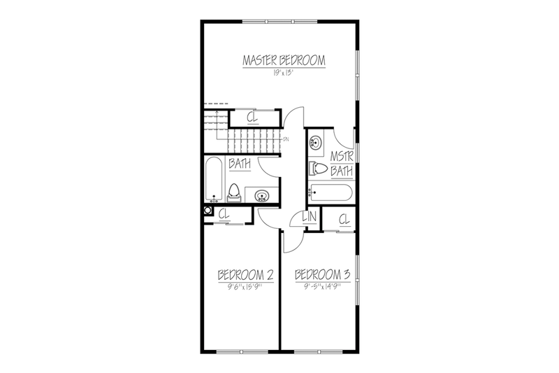 Dream House Plan - Floor Plan - Upper Floor for Traditional House Plan #1061-33 - 3 bed, 2.5 bath