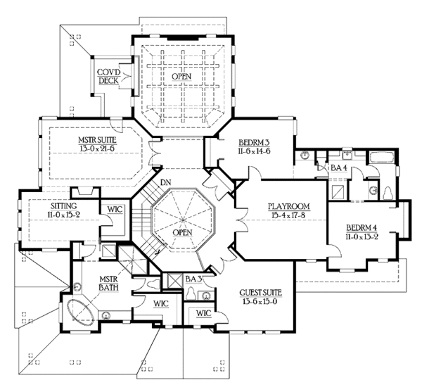 Dream House Plan - Craftsman Floor Plan - Upper Floor Plan #132-487
