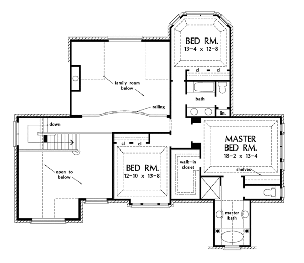 Architectural House Design - Traditional Floor Plan - Upper Floor Plan #929-525