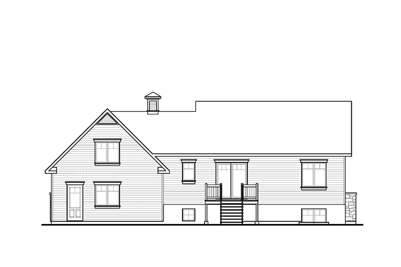 House Blueprint - Exterior - Rear Elevation for Craftsman House Plan #23-2435 - 4 bed, 2 bath
