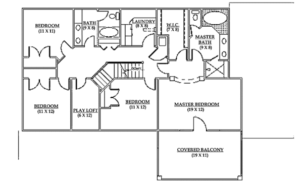 House Design - Country Floor Plan - Upper Floor Plan #945-38