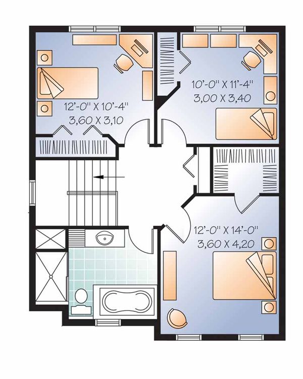 House Plan Design - Country Floor Plan - Upper Floor Plan #23-2550