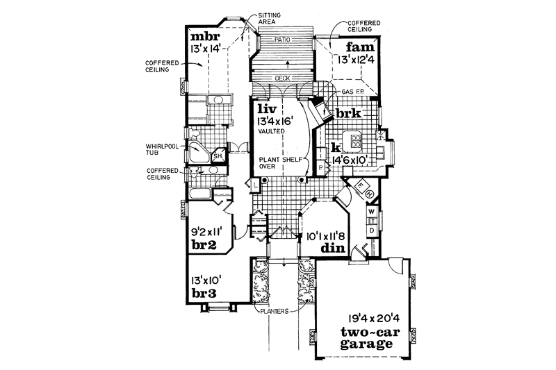 Home Plan - Floor Plan - Main Floor for Prairie House Plan #47-763 - 3 bed, 2 bath