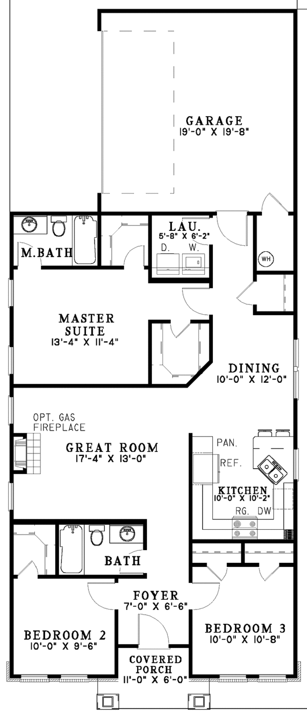 Home Plan - Craftsman Floor Plan - Main Floor Plan #17-3101