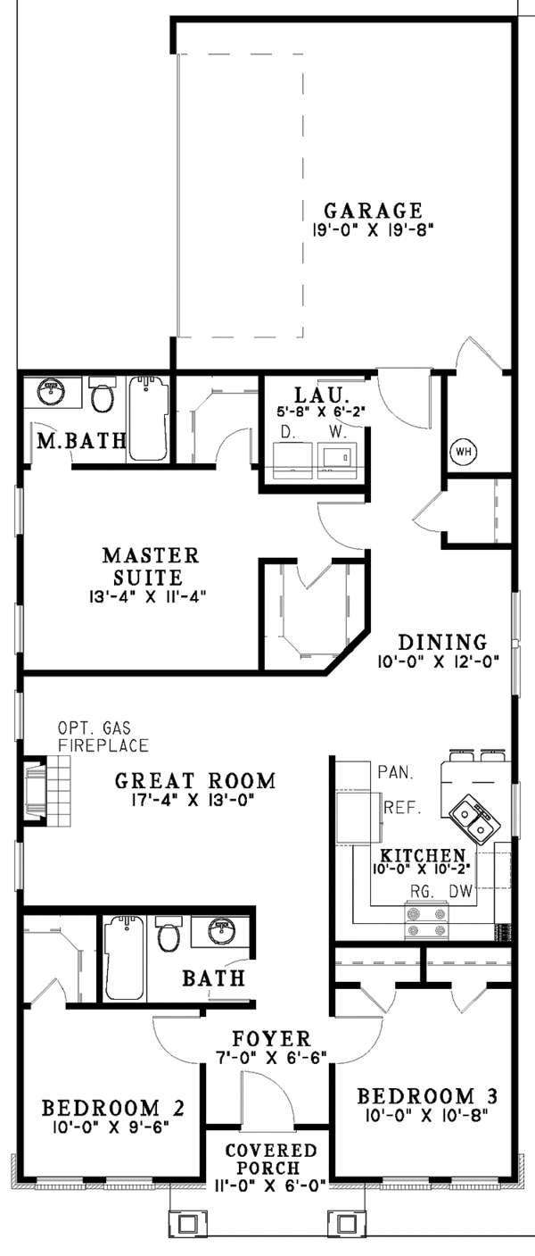 House Blueprint - Craftsman Floor Plan - Main Floor Plan #17-3101