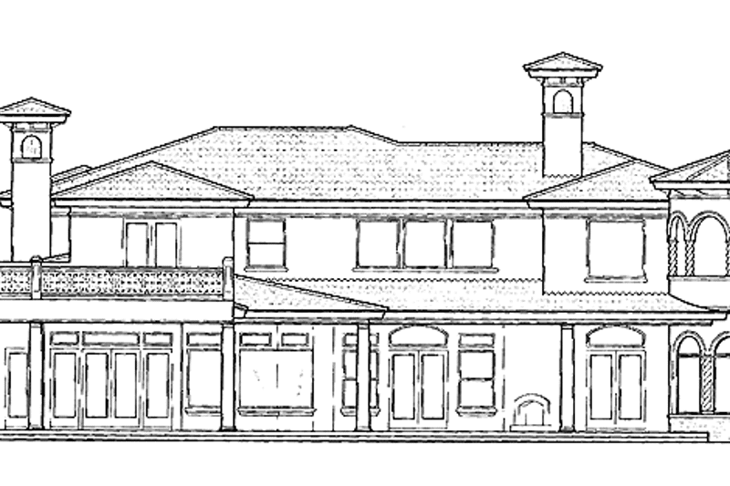 House Blueprint - Exterior - Rear Elevation for Mediterranean House Plan #417-761 - 5 bed, 5 bath