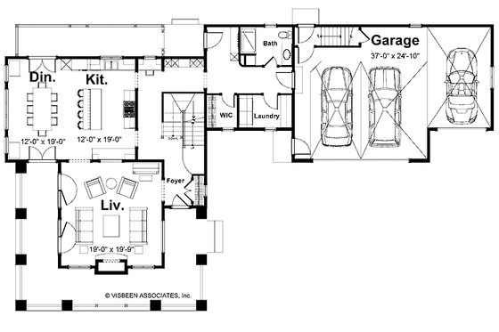 Floor Plan - Main Floor for Traditional House Plan #928-44 - 4 bed, 3 bath