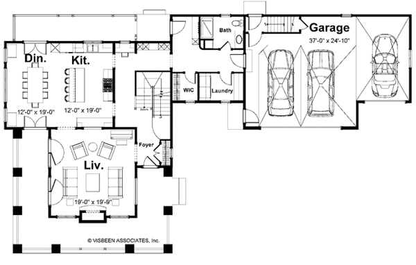 Architectural House Design - Traditional Floor Plan - Main Floor Plan #928-44