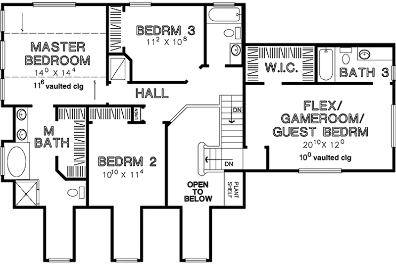 Dream House Plan - Floor Plan - Upper Floor for Country House Plan #472-371 - 3 bed, 3.5 bath
