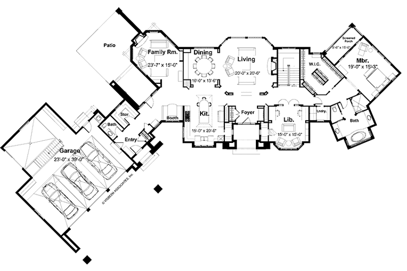 Dream House Plan - Floor Plan - Main Floor for Country House Plan #928-99 - 3 bed, 2.5 bath