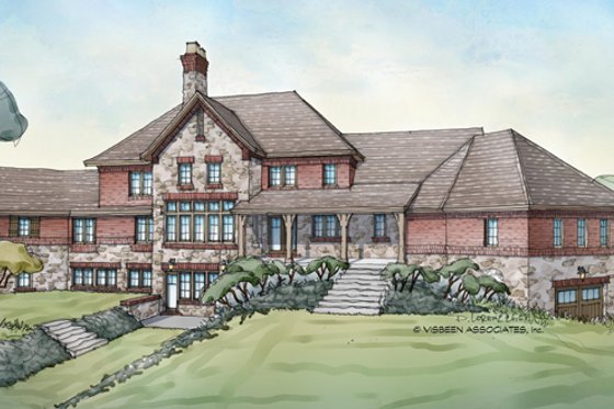 Exterior - Rear Elevation 1 for Country House Plan #928-265 - 4 bed, 4.5 bath