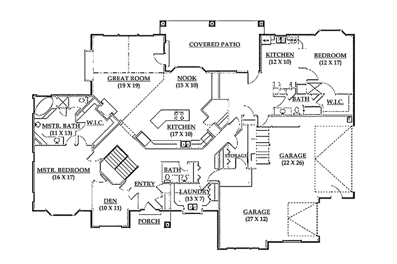 Home Plan - Floor Plan - Main Floor for Ranch House Plan #945-28 - 2 bed, 3.5 bath