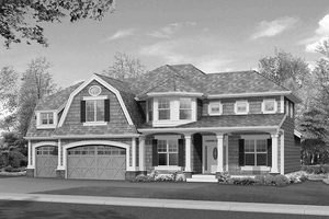 Exterior - Front Elevation 3 for Colonial House Plan #132-269 - 3 bed, 2.5 bath