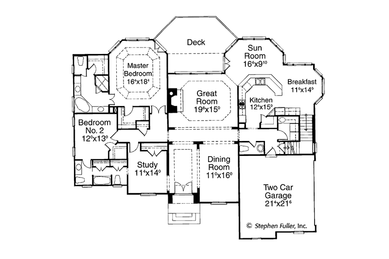 Dream House Plan - Floor Plan - Main Floor for Country House Plan #429-205 - 4 bed, 3.5 bath
