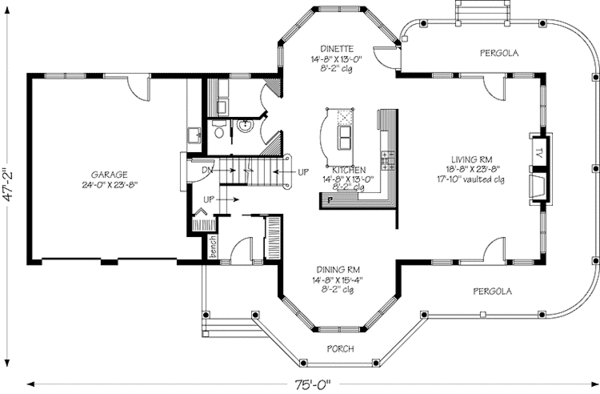 Country Floor Plan - Main Floor Plan #23-2470