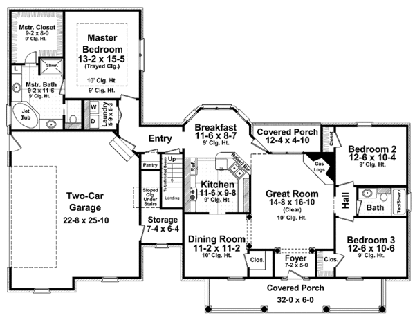 Home Plan - Country Floor Plan - Main Floor Plan #21-424