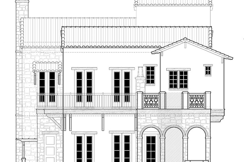Architectural House Design - Exterior - Rear Elevation for Mediterranean House Plan #1058-152 - 3 bed, 4 bath