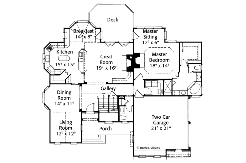 Home Plan - Floor Plan - Main Floor for Country House Plan #429-341 - 4 bed, 3.5 bath