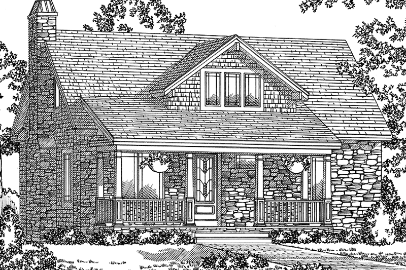 Architectural House Design - Craftsman Exterior - Front Elevation Plan #456-93