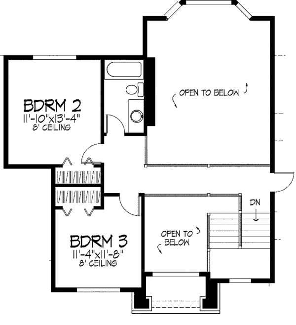 Architectural House Design - Traditional Floor Plan - Upper Floor Plan #51-826