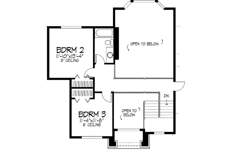 Architectural House Design - Floor Plan - Upper Floor for Traditional House Plan #51-826 - 3 bed, 2.5 bath