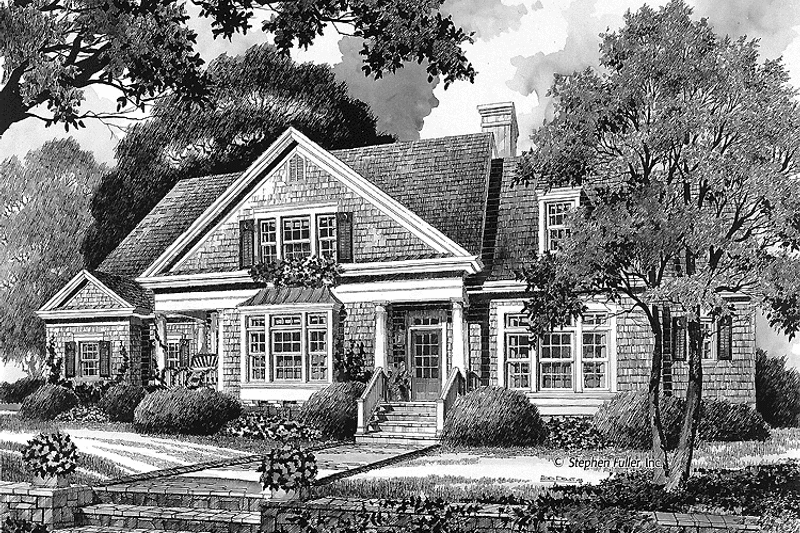 Home Plan - Exterior - Front Elevation 3 for Country House Plan #429-335 - 4 bed, 3.5 bath