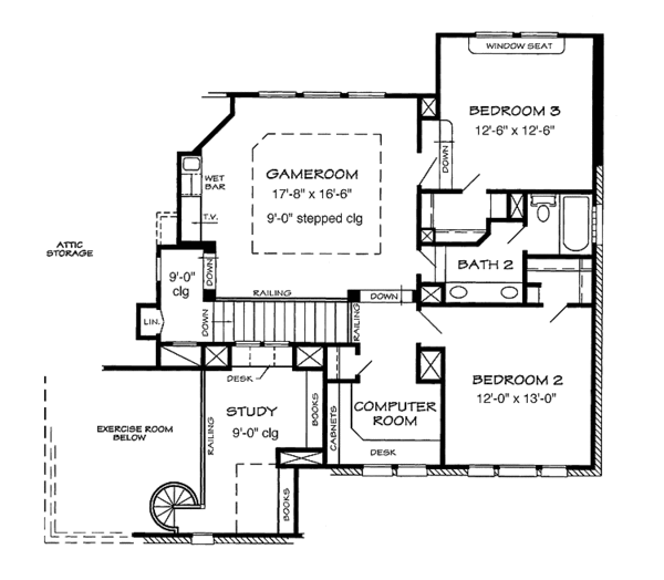 House Plan Design - European Floor Plan - Upper Floor Plan #968-33