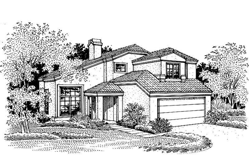 House Plan Design - Mediterranean Exterior - Front Elevation Plan #320-975