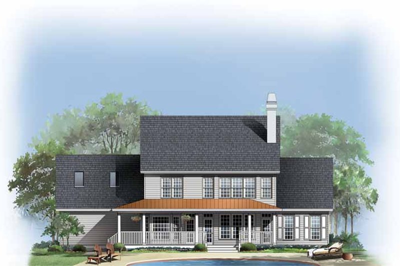 Architectural House Design - Country Exterior - Rear Elevation Plan #929-378