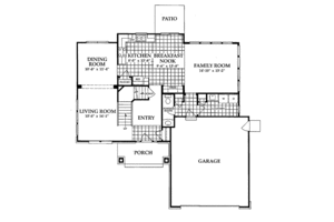 Floor Plan - Main Floor for Traditional House Plan #942-3 - 3 bed, 2.5 bath