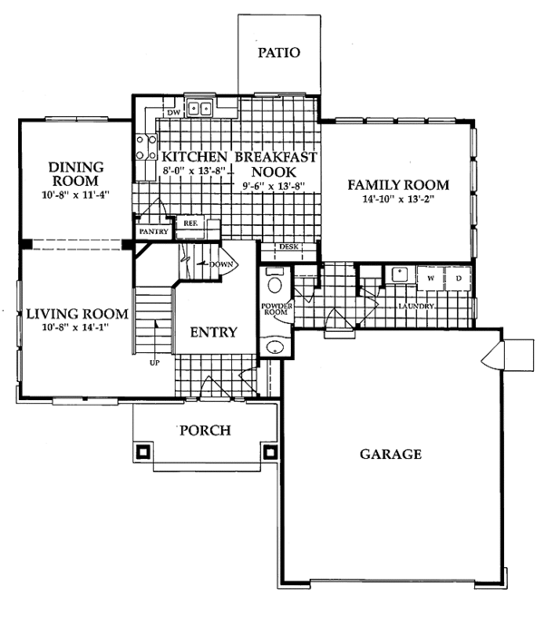 House Plan Design - Traditional Floor Plan - Main Floor Plan #942-3