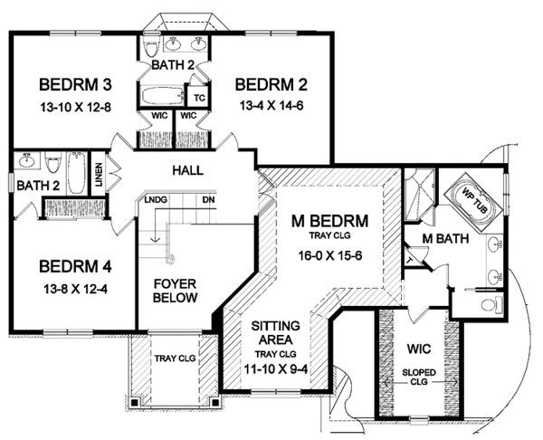 Home Plan - Classical Floor Plan - Upper Floor Plan #328-390