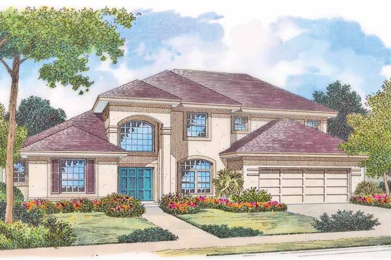 Home Plan - Exterior - Front Elevation 3 for Mediterranean House Plan #417-767 - 5 bed, 3 bath