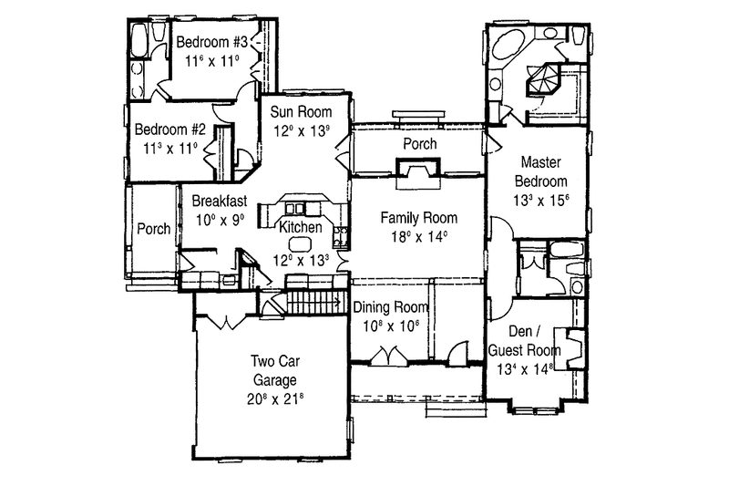 Home Plan - Floor Plan - Main Floor for Country House Plan #429-226 - 4 bed, 3 bath